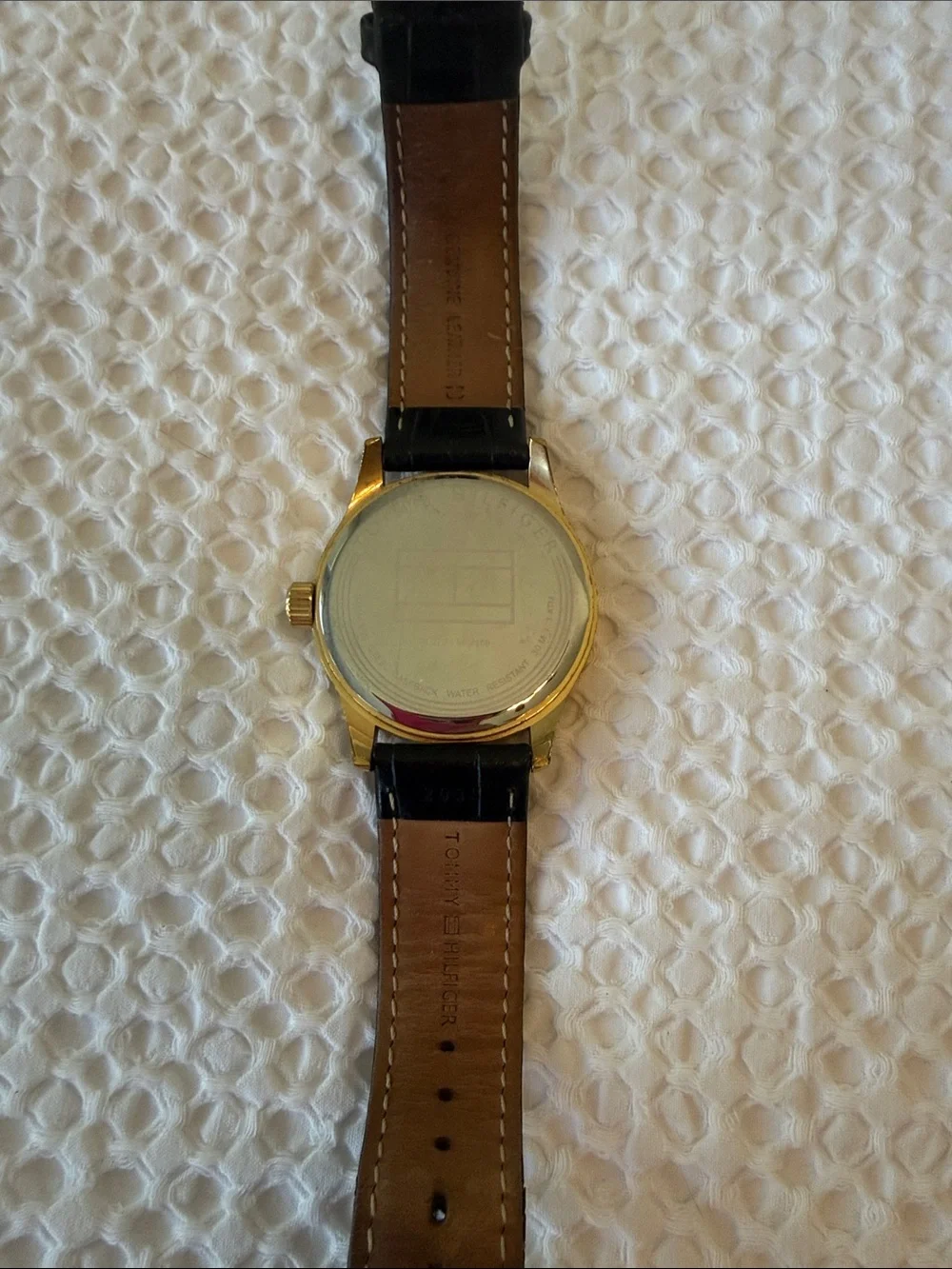 Classic Black Leather Men's Watch with Gold Case